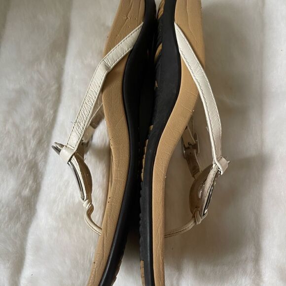 Vionic karina comfort thong sandals beige with silver tone ring accent size9 - Picture 6 of 7